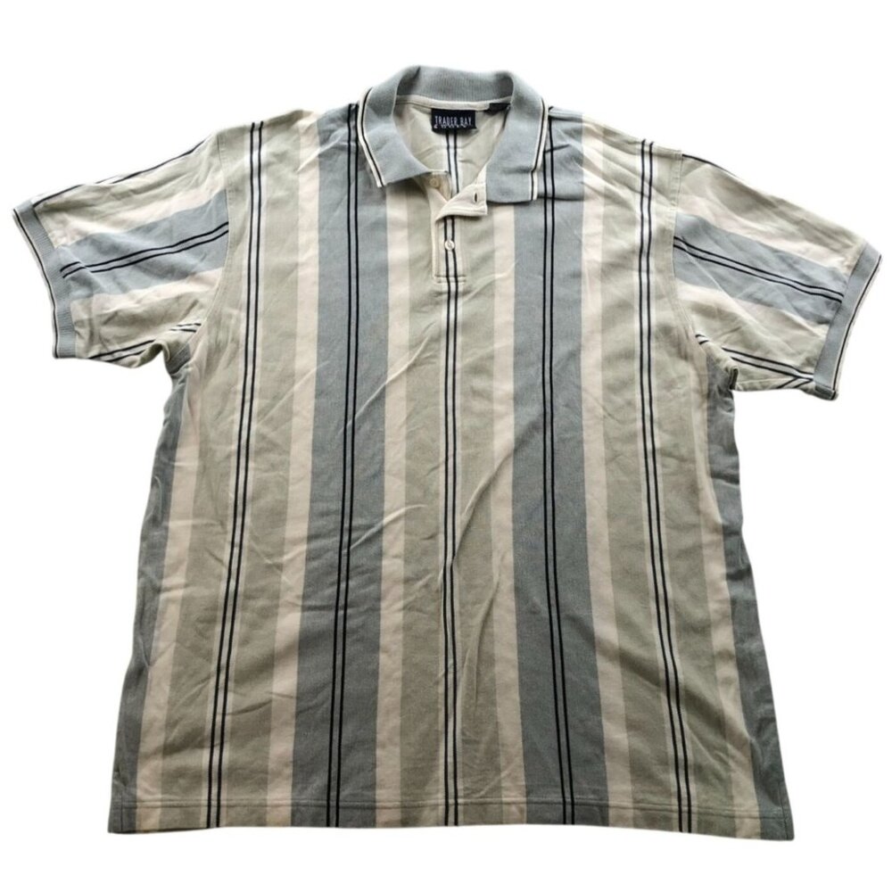 Trader Bay Mens Golf Polo Shirt Size 2XLT Short Sleeve Striped Casual Atheleisur